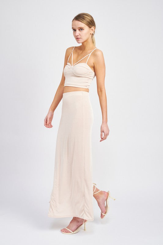 Emory Park HIGH WAISTED SHEER MAXI SKIRT