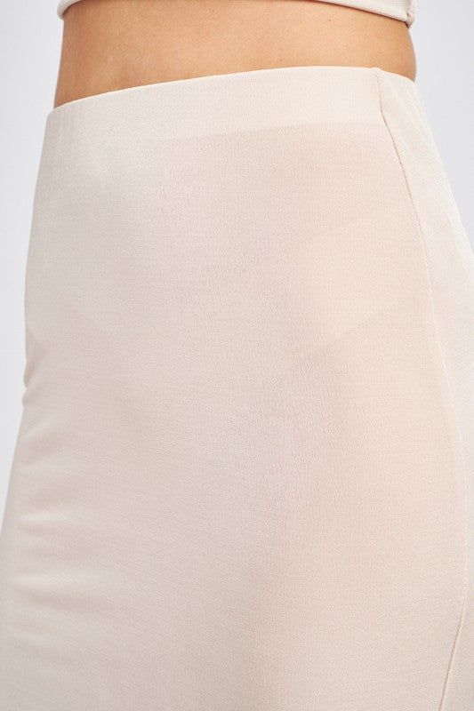 Emory Park HIGH WAISTED SHEER MAXI SKIRT