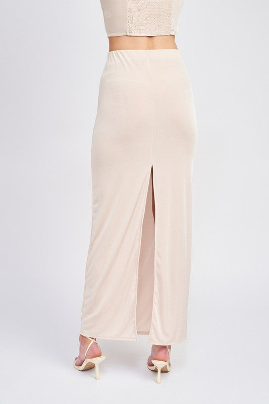 Emory Park HIGH WAISTED SHEER MAXI SKIRT