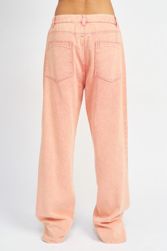 Emory Park WASHED WIDE LEG PANTS