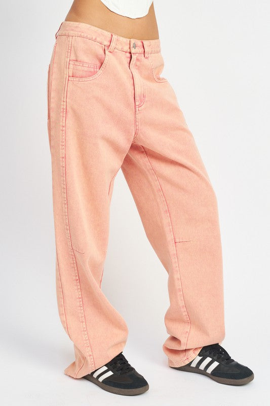 Emory Park WASHED WIDE LEG PANTS