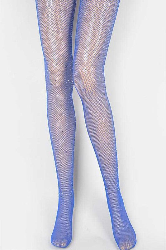 Rhinestone Accent Fishnet Stocking