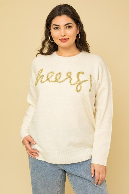 Load image into Gallery viewer, Gilli Plus Size Cheers Pullover Sweater

