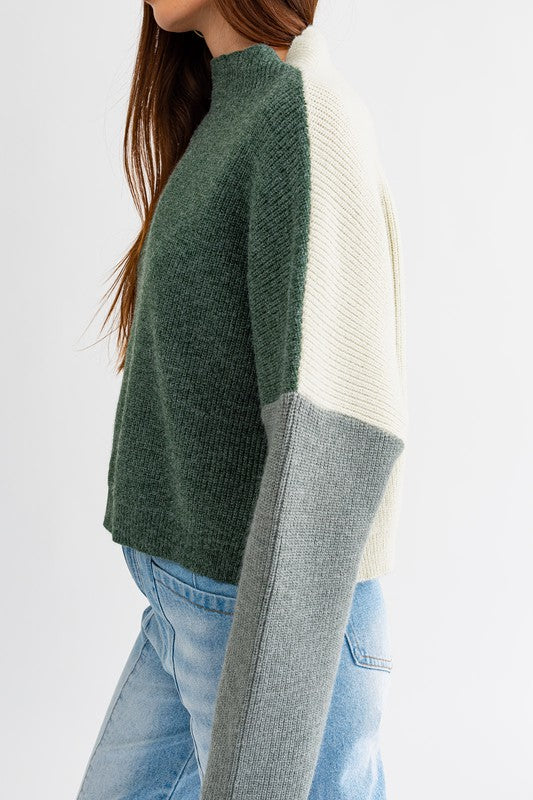 LE LIS Color Block Oversized Sweater