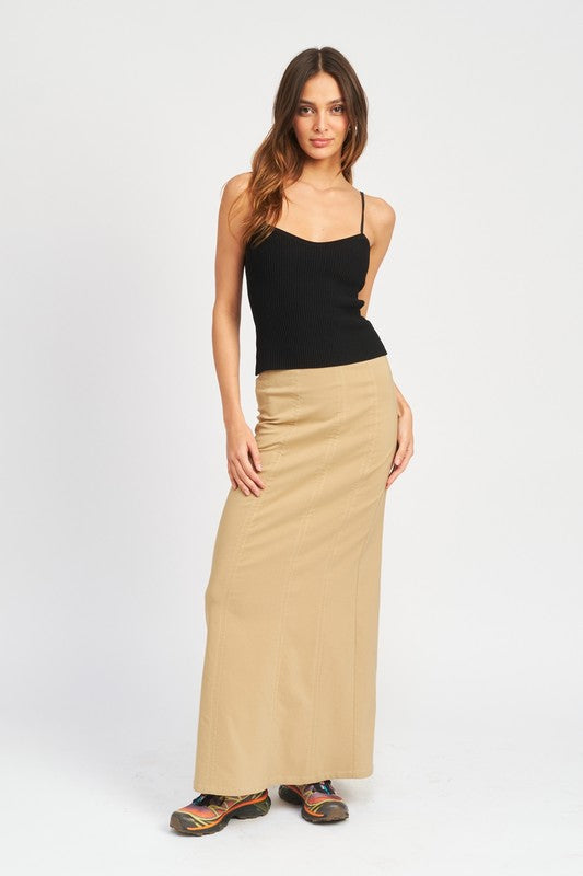 Emory Park ZIPPER UP HIGH RISE MAXI SKIRT