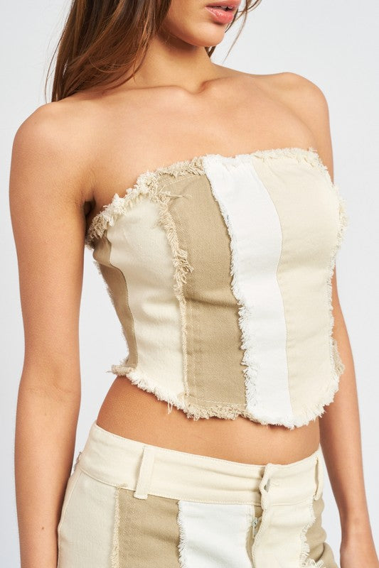 Emory Park SLEEVELESS BLOCK CORSET TOP