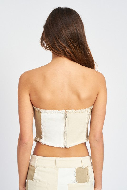 Emory Park SLEEVELESS BLOCK CORSET TOP