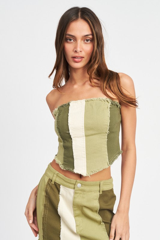 Emory Park SLEEVELESS BLOCK CORSET TOP