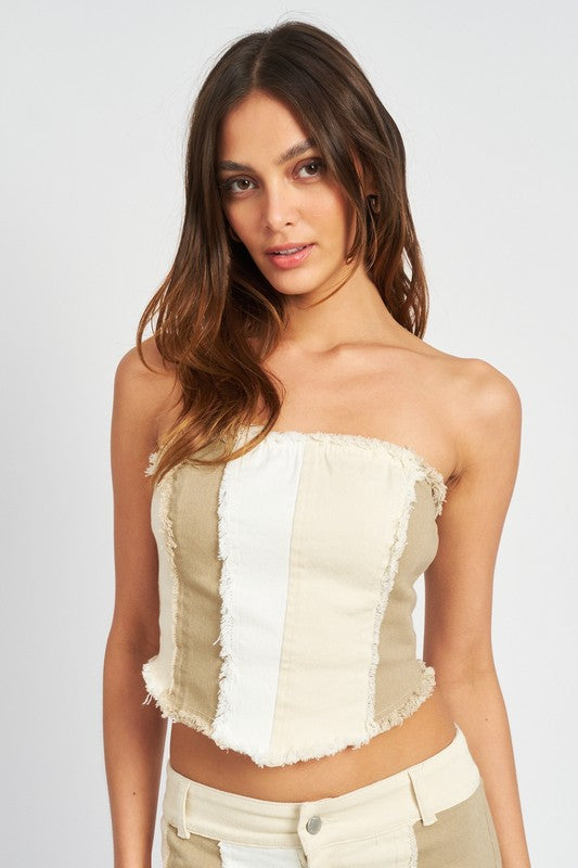 Emory Park SLEEVELESS BLOCK CORSET TOP