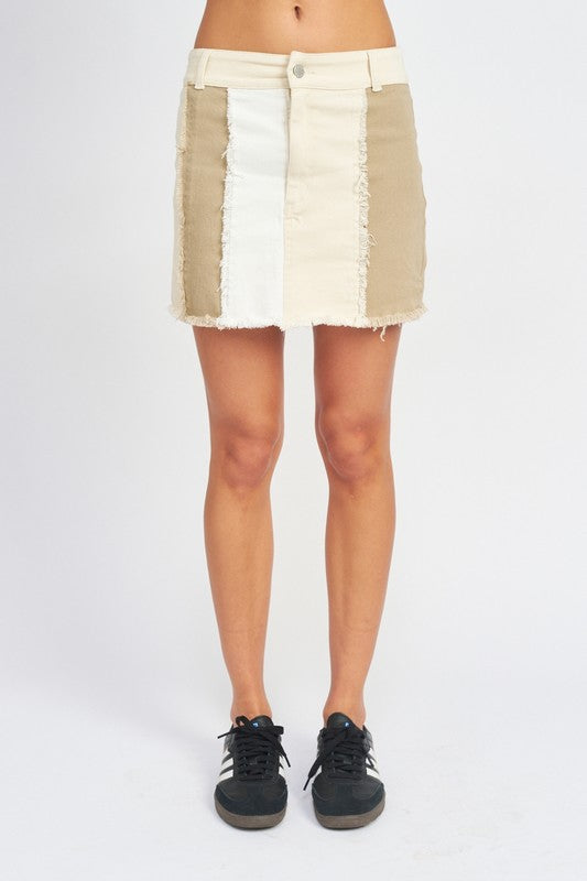 Emory Park HIGH RISE COLOR BLOCK SKIRT