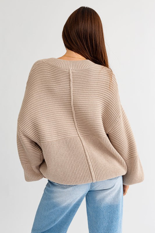 LE LIS Ribbed Knitted Sweater