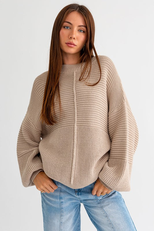 LE LIS Ribbed Knitted Sweater