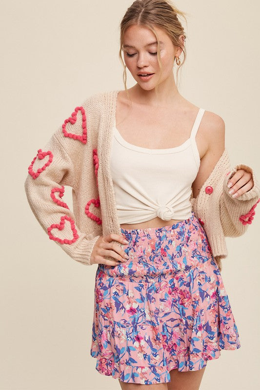 Load image into Gallery viewer, Listicle Lots of Love Knit Copped Heart Cardigan
