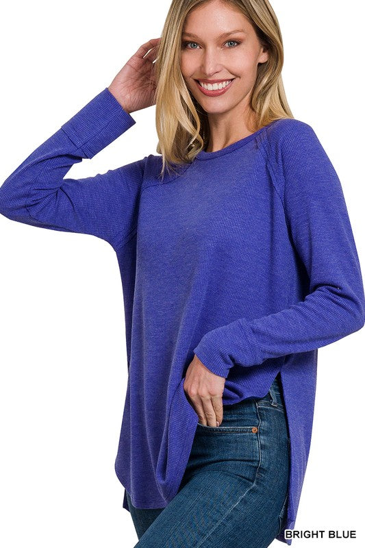 ZENANA Melage Baby Waffle Long Sleeve Top