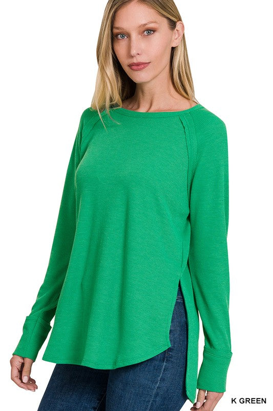 ZENANA Melage Baby Waffle Long Sleeve Top