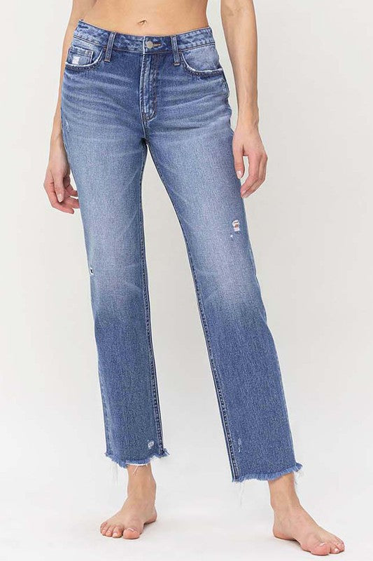 Load image into Gallery viewer, Flying Monkey High Rise Straight Jeans
