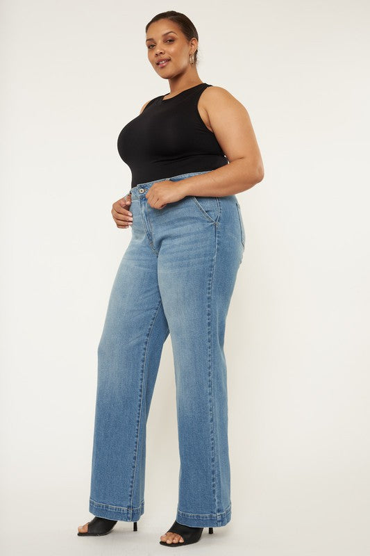 Kan Can Plus High Rise Trouser Wide Leg Jeans