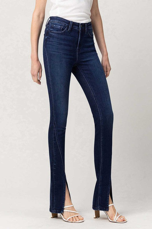 Load image into Gallery viewer, Flying Monkey High Rise Slim Straight W/Slit Jeans
