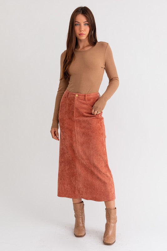 LE LIS Cord Maxi Skirt
