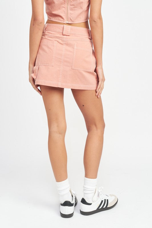 Emory Park CONTRAST STITCHING MINI SKIRT