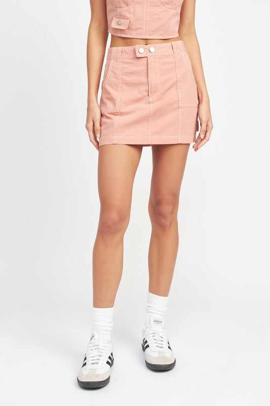 Emory Park CONTRAST STITCHING MINI SKIRT