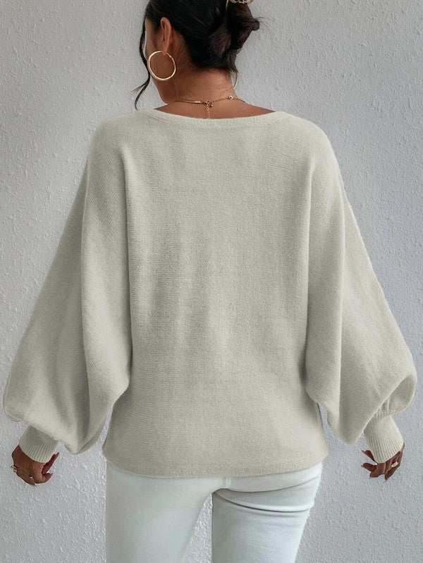 Miss Sparkling Oversized balloon sleeve sweater