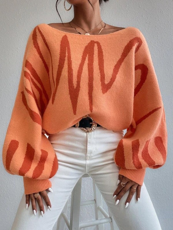 Miss Sparkling Oversized balloon sleeve sweater