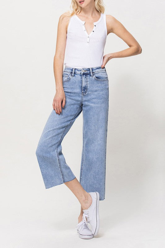 VERVET by Flying Monkey Super High Rise Crop Wide Leg Jeans