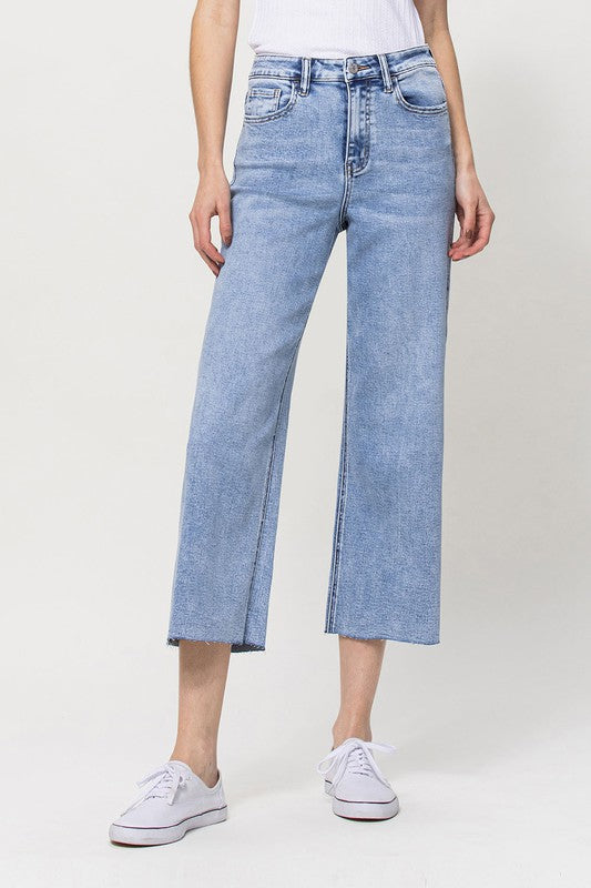 VERVET by Flying Monkey Super High Rise Crop Wide Leg Jeans