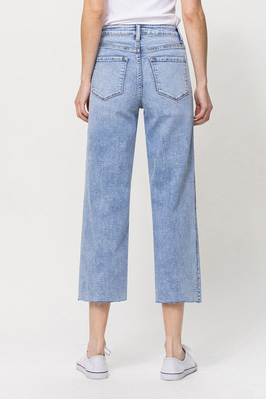 VERVET by Flying Monkey Super High Rise Crop Wide Leg Jeans