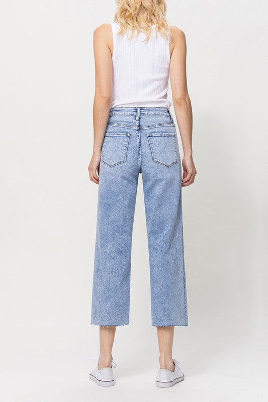 VERVET by Flying Monkey Super High Rise Crop Wide Leg Jeans