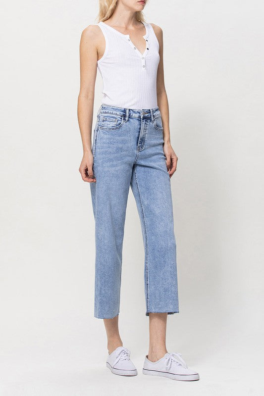 Load image into Gallery viewer, VERVET by Flying Monkey Super High Rise Crop Wide Leg Jeans
