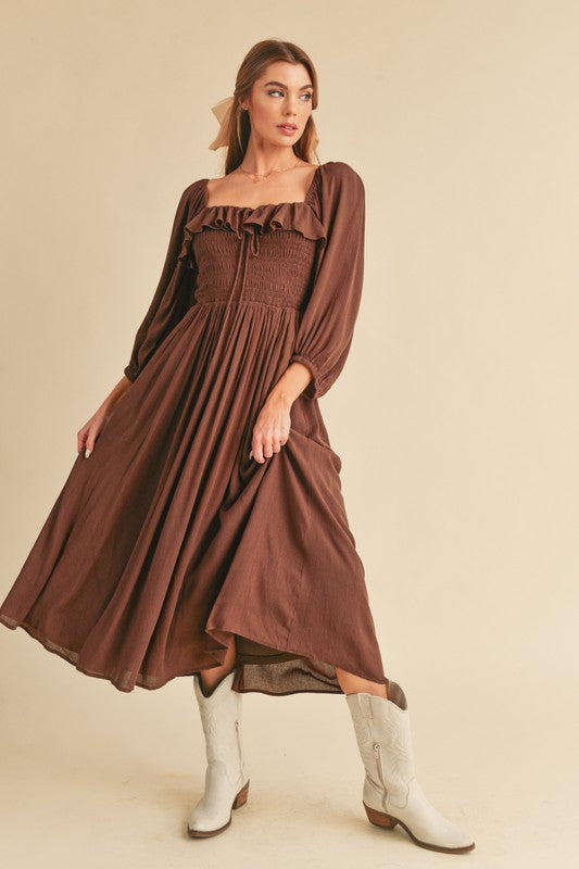 Aemi + Co Geri Ruffle Smocked Maxi Dress