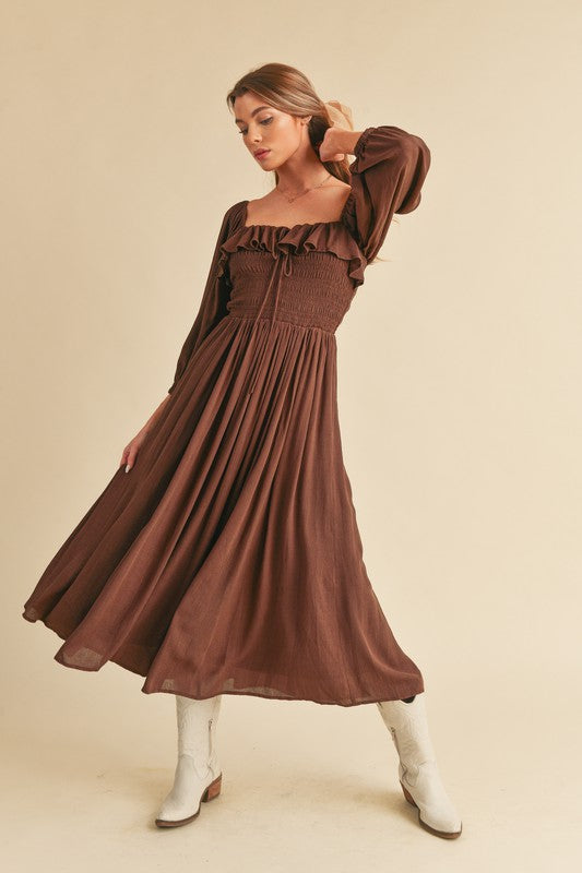 Aemi + Co Geri Ruffle Smocked Maxi Dress