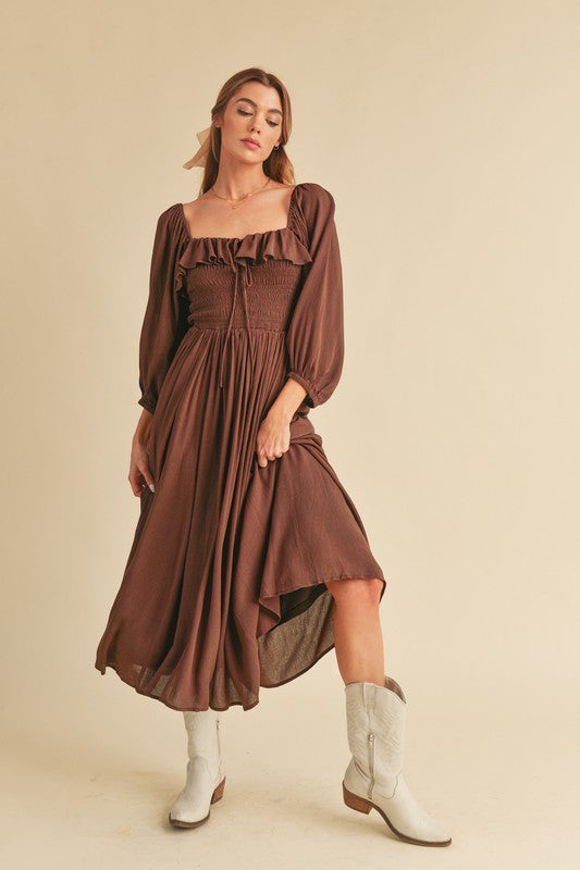 Aemi + Co Geri Ruffle Smocked Maxi Dress