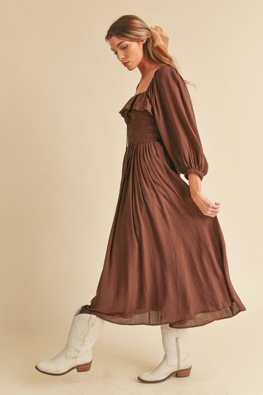 Aemi + Co Geri Ruffle Smocked Maxi Dress