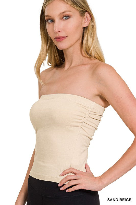 Load image into Gallery viewer, ZENANA Cotton Tube Built-In Bra Top
