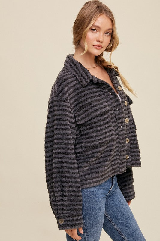 Load image into Gallery viewer, Listicle Plaid Fleece Shacket
