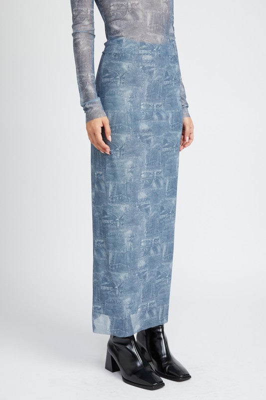 Emory Park HIGH RISE PRINTED MAXI SKIRT