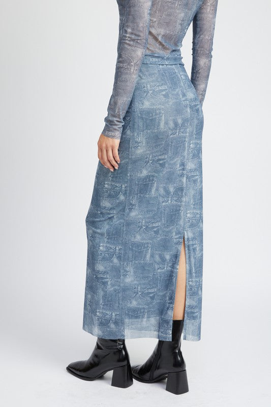 Emory Park HIGH RISE PRINTED MAXI SKIRT