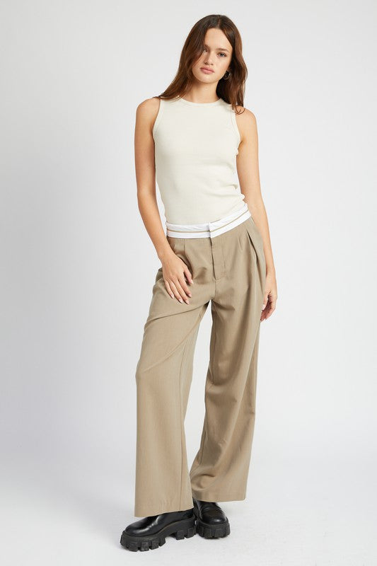 Emory Park REVERSE WAIST BAND TAILORED PANTS