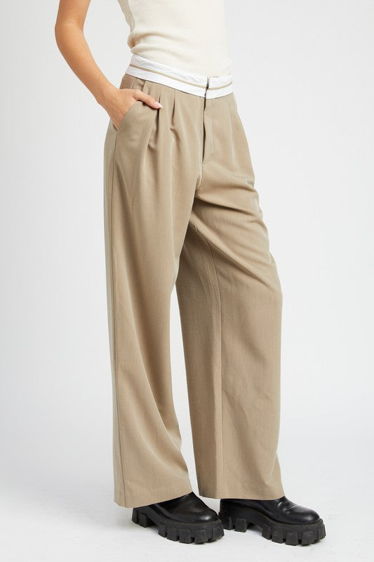 Emory Park REVERSE WAIST BAND TAILORED PANTS