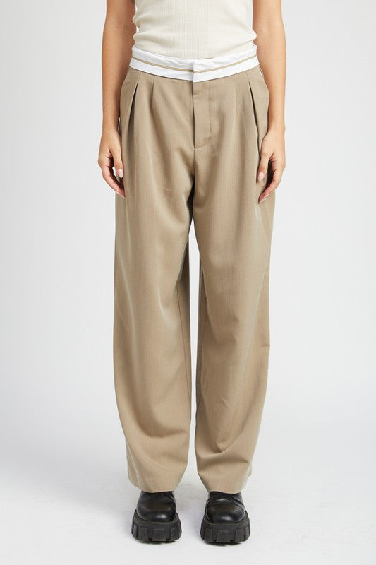 Emory Park REVERSE WAIST BAND TAILORED PANTS