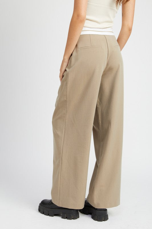 Emory Park REVERSE WAIST BAND TAILORED PANTS