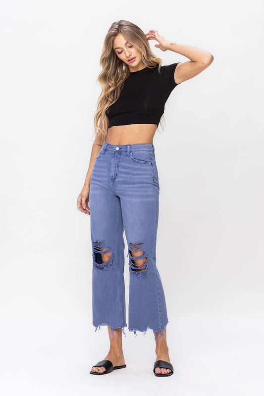 Load image into Gallery viewer, VERVET by Flying Monkey 90&amp;quot;s Vintage Crop Flare Jeans
