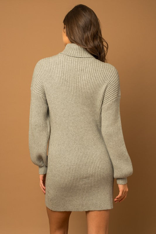 Load image into Gallery viewer, Gilli Turtle Neck Balloon Sleeve Sweater Dress
