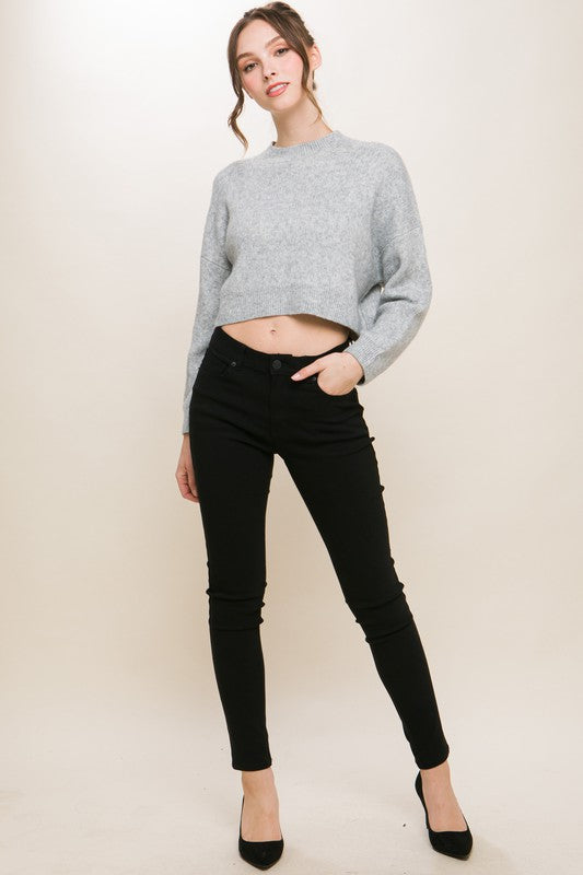 Love Tree Wool Blend Cropped Sweater Top