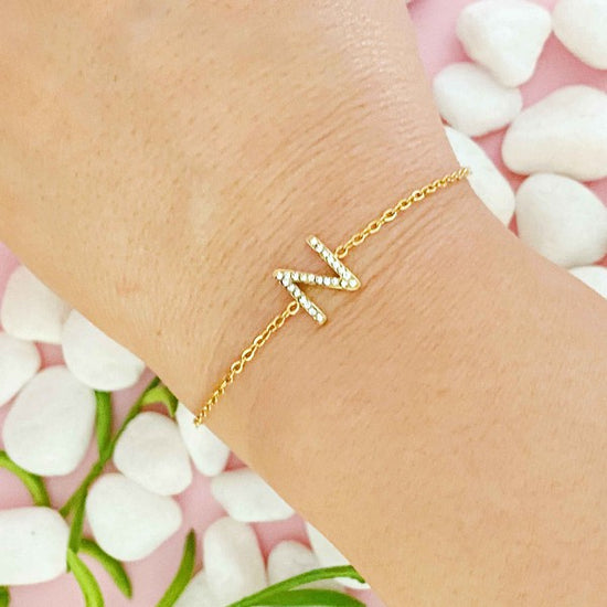 Load image into Gallery viewer, Ellison and Young Dainty Sparkle Initial Bracelet
