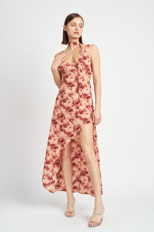 Emory Park FLORAL ASYMMETRICAL MAXI DRESS