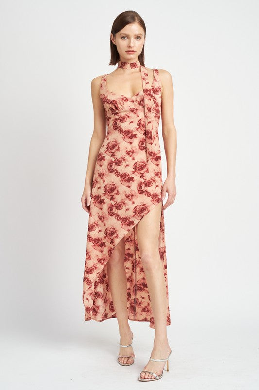 Emory Park FLORAL ASYMMETRICAL MAXI DRESS